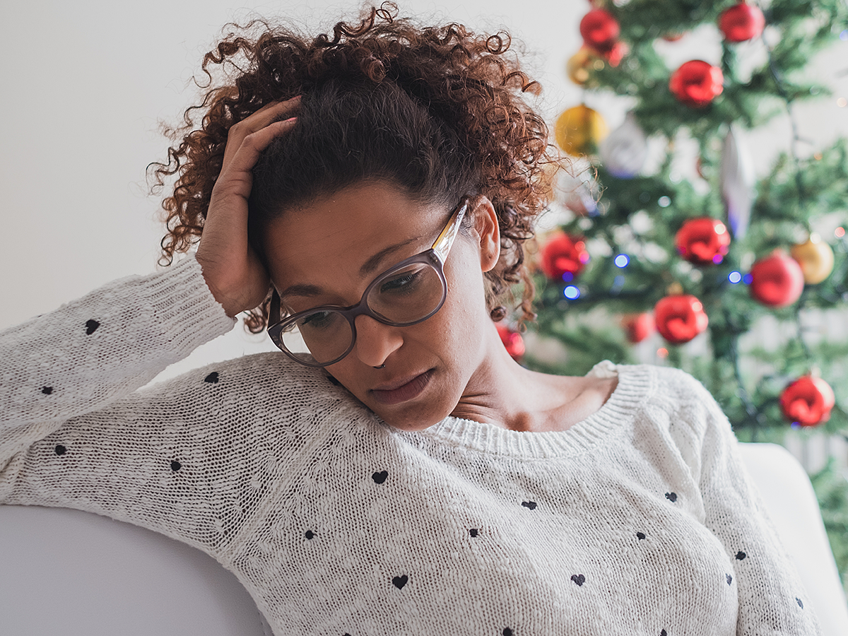 woman stressed during the holidays